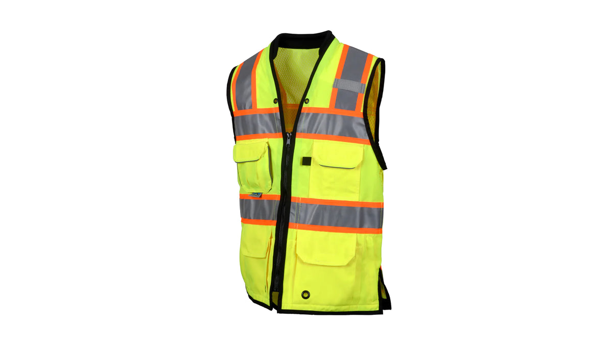 Pyramex RVZF6110, Womens Black Bottom Surveyor Vest, Class 2