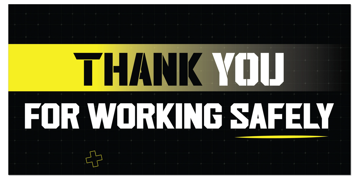 SG World Strength in Safety: Military-Style Thank You for Working Safely Banner for Workplace