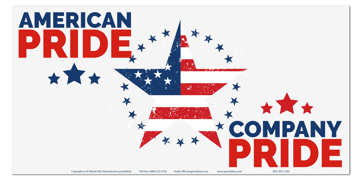 SG World American Pride Company Pride Banner for Workplace