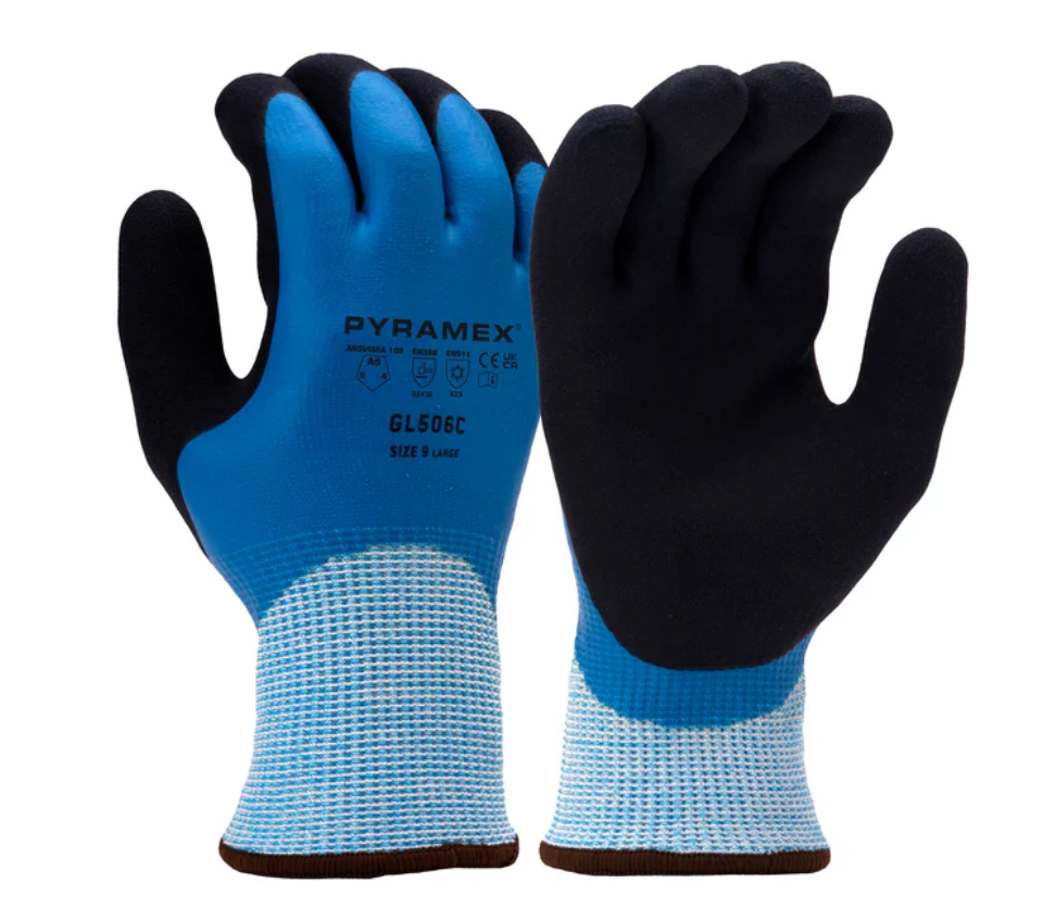 Pyramex GL506C Insulated Double Dipped, Full Dip, Sandy Latex Palm, Cut A5