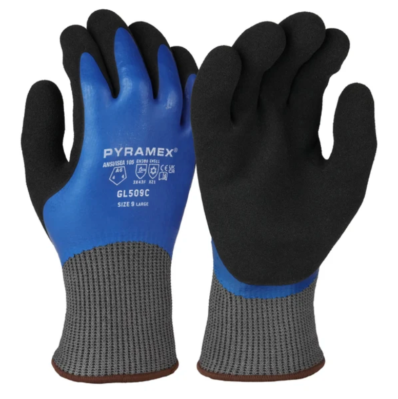 Pyramex GL509C Insulated Double Dipped, Sandy Latex Palm, Cut A6