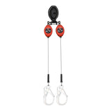 KStrong UFS314006LDV2 BRUTE Backer LE V2 Class 2, Dual Interchangeable 8.5 ft. Cable SRL-P, Rebar Hooks at Anchorage End, Other End Dorsal Connector Shock Pack Assembly
