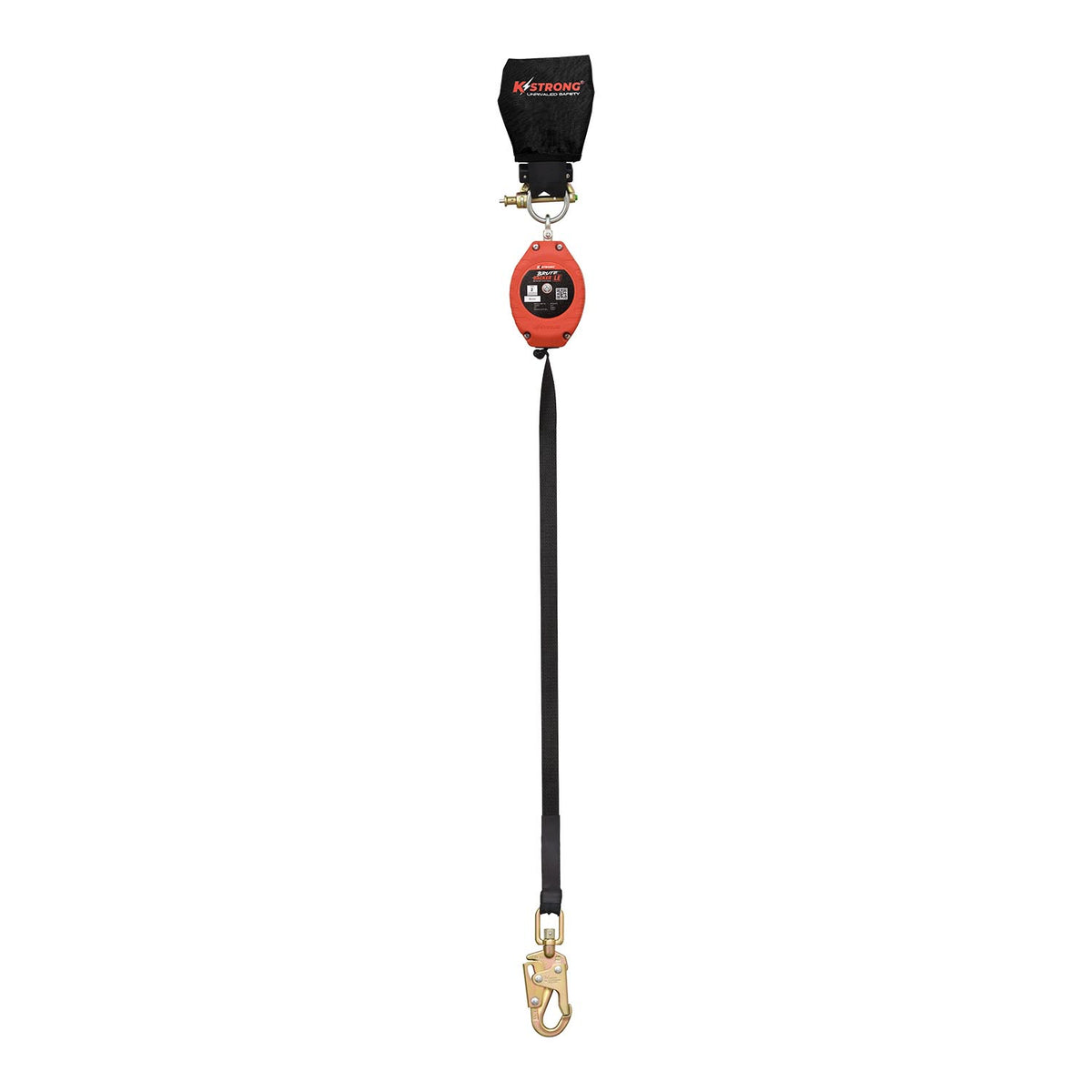 KStrong UFS350206L BRUTE Backer LE Class 2, 8.5 ft Web SRL with Swivel Snap Hook at Anchorage End, Other End Dorsal Connector Shock Pack Assembly