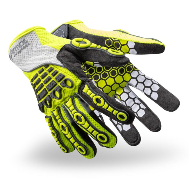 HexArmor 4035IMP Chrome Oasis, Synthetic Leather Palm, Silicone Grip, Impact, Cut A8