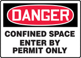 Accuform OSHA Danger Safety Sign: Confined Space - Enter By Permit Only