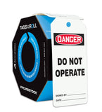 Accuform Tags By The Roll, Danger Do Not Operate