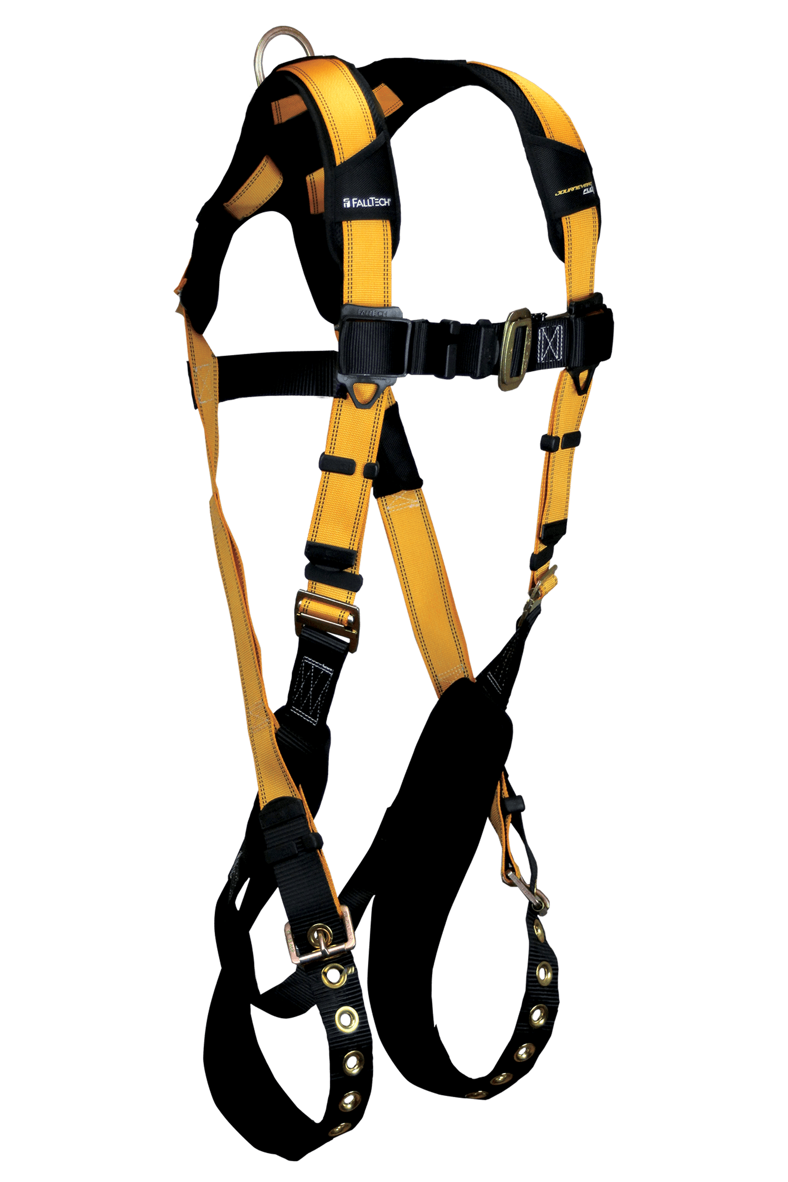 FallTech 7021 Journeyman Flex® Steel 1D Standard Non-belted Full Body Harness, Tongue Buckle Leg Adjustment (each)