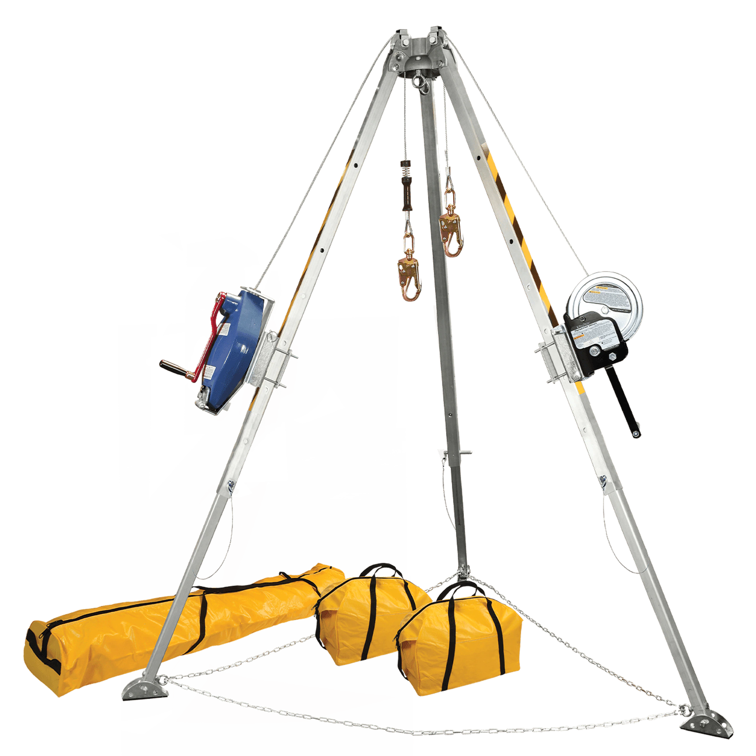 FallTech 8' Confined Space Tripod System, 60' Steel SRL-R and Personnel Winch (each)