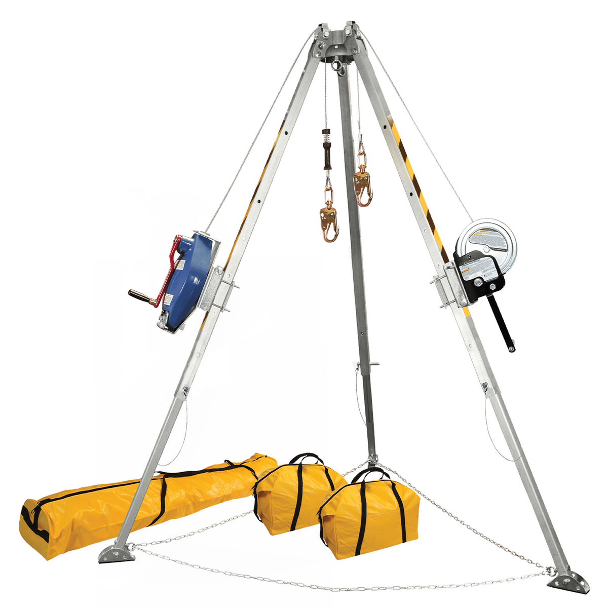 FallTech 8' Confined Space Tripod System, 60' Steel SRL-R and Personnel Winch