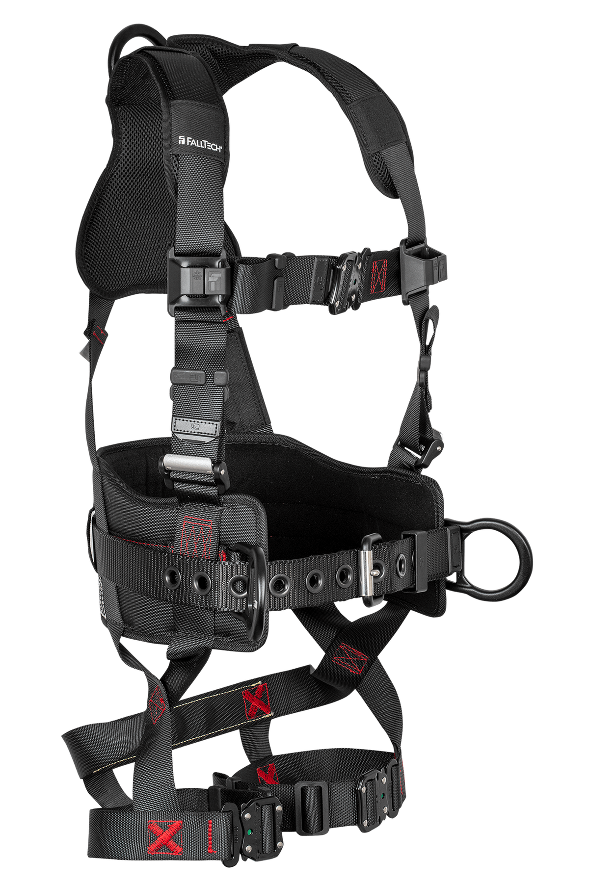 FallTech 8144QC FT-Iron 3D Construction Belted Full Body Harness, Quick Connect Buckle Leg Adjustment (each)