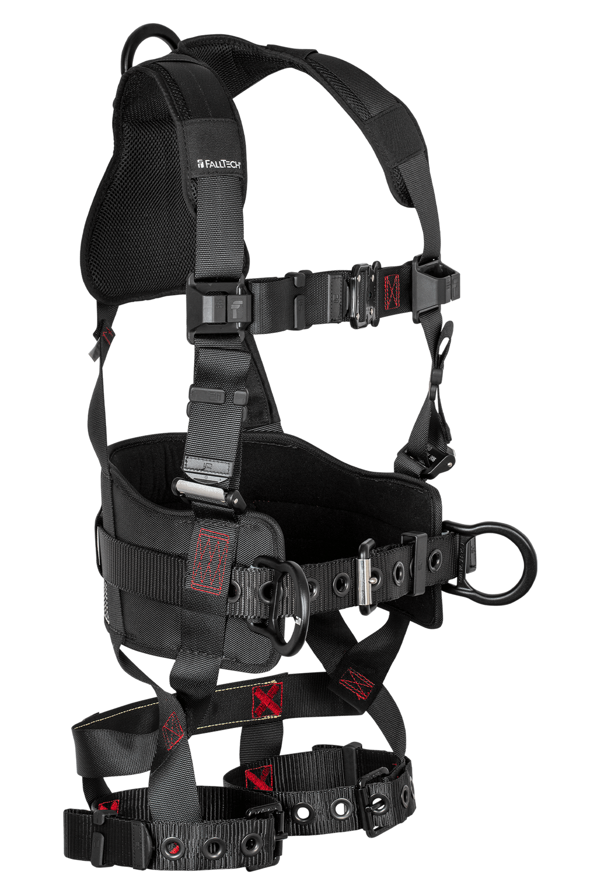 FallTech 8144 FT-Iron 3D Construction Belted Full Body Harness, Tongue Buckle Leg Adjustment (each)