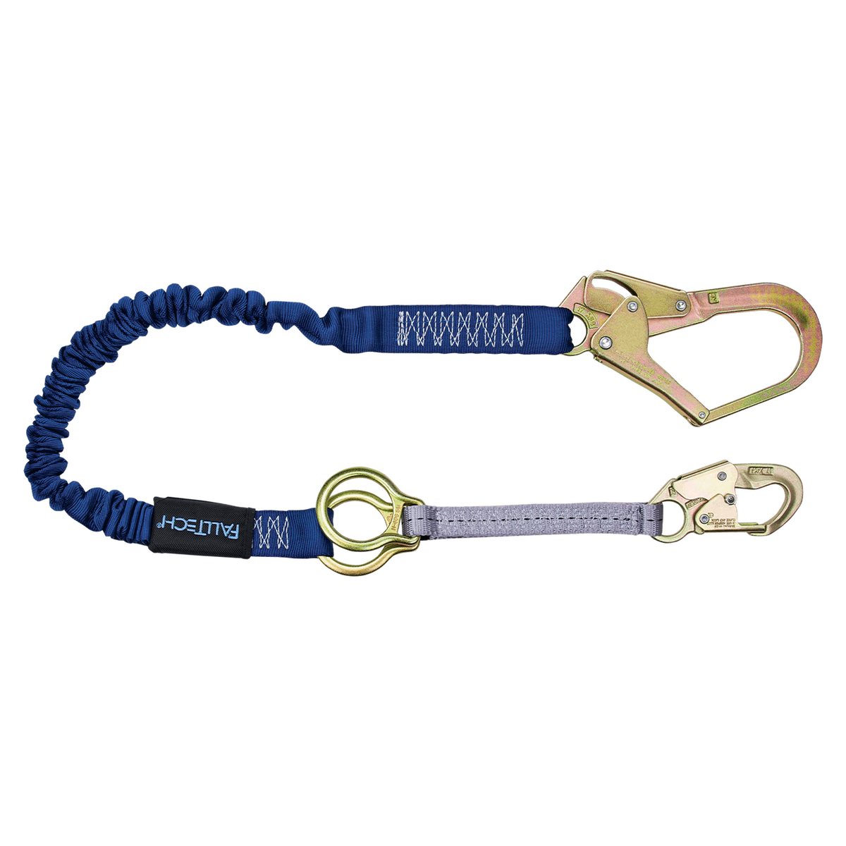 FallTech 824032D 4½' to 6' ElasTech® Energy Absorbing Lanyard, Single-leg with SRL D-ring (each)