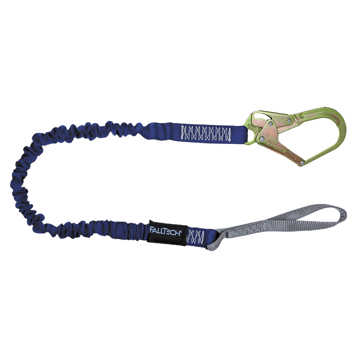 FallTech 82403L 4½' to 6' ElasTech® Energy Absorbing Lanyard, Single-leg with Choke-loop and Steel Rebar Hook (each)