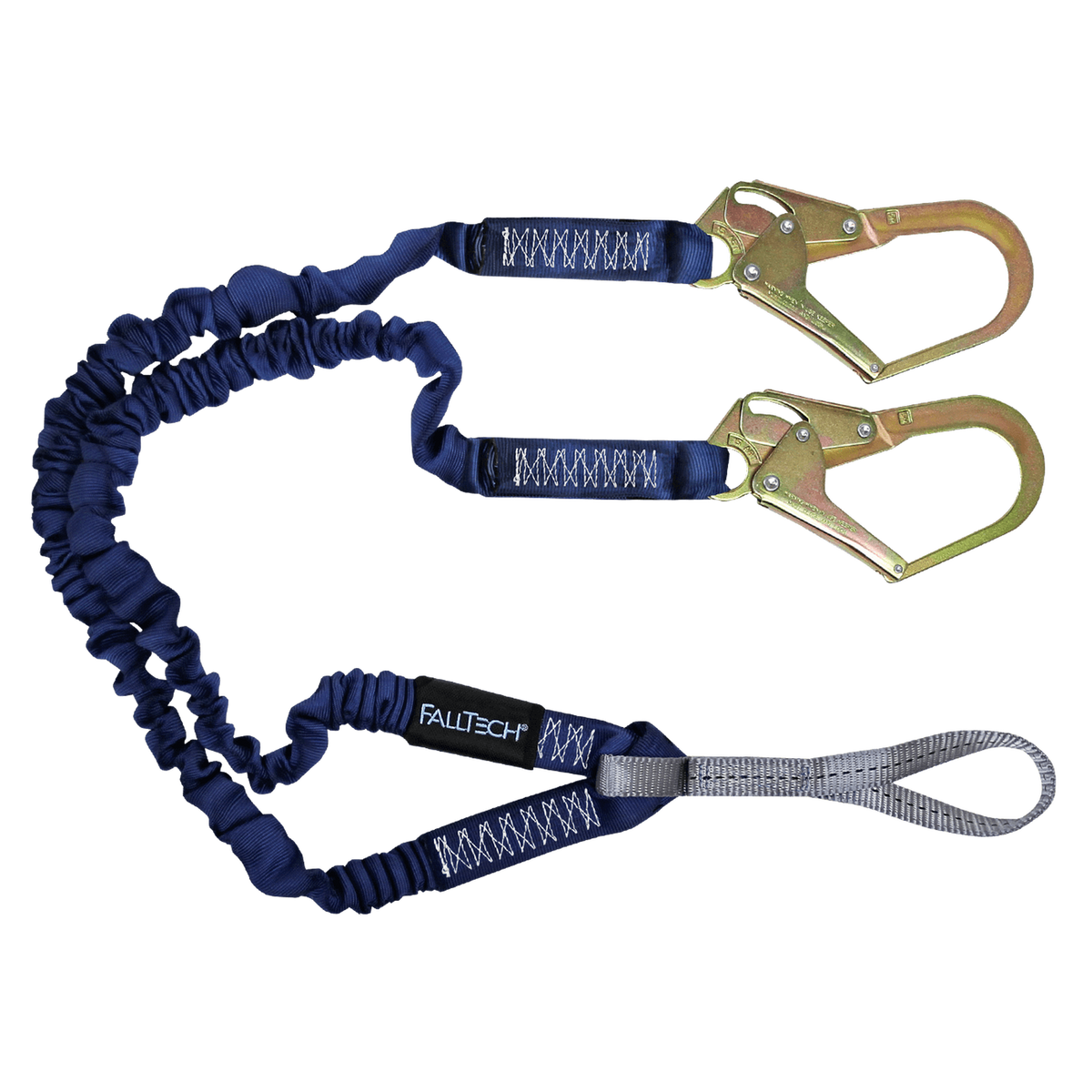 FallTech 8240Y3L 4½' to 6' ElasTech® Energy Absorbing Lanyard, Double-leg with Choke-loop (each)
