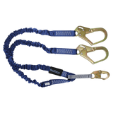 FallTech 8240Y3 4½' to 6' ElasTech® Energy Absorbing Lanyard, Double-leg with Steel Connectors (each)