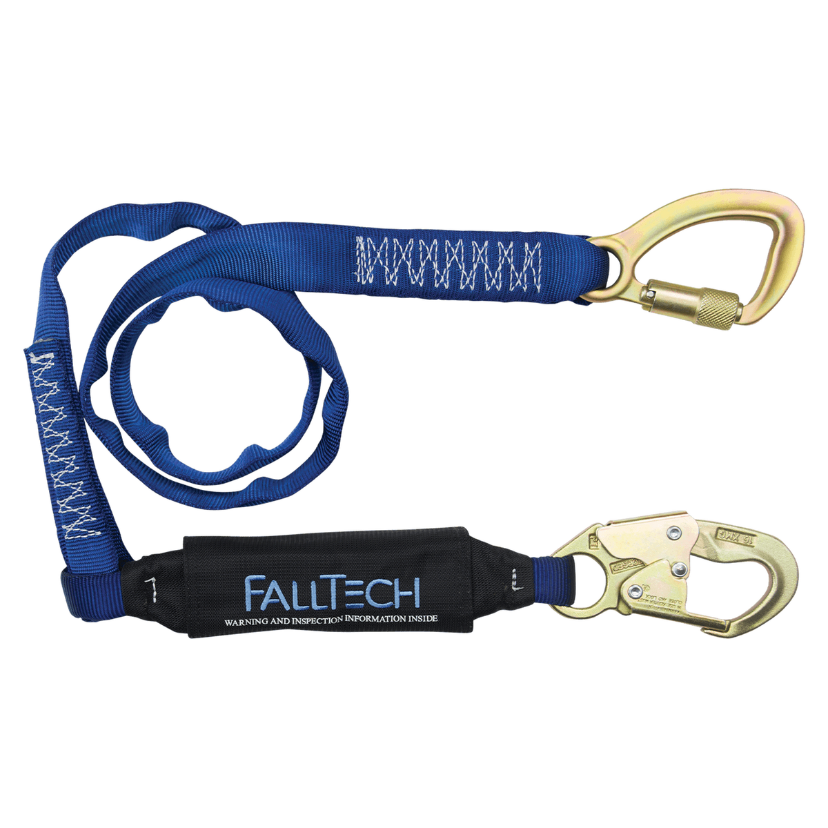 FallTech 8241 6' WrapTech® Energy Absorbing Lanyard, Single-leg with Steel 5k Tie-back Carabiner (each)