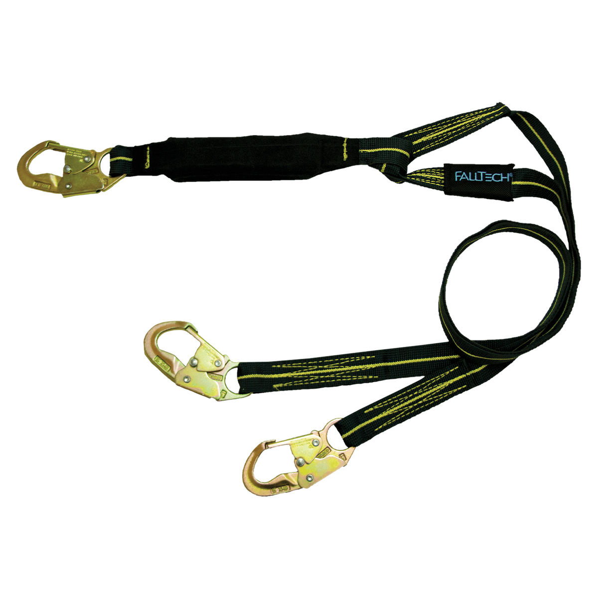 FallTech 8242Y 6' WeldTech® Kevlar® Energy Absorbing Lanyard, Double-leg with Steel Snap Hooks (each)