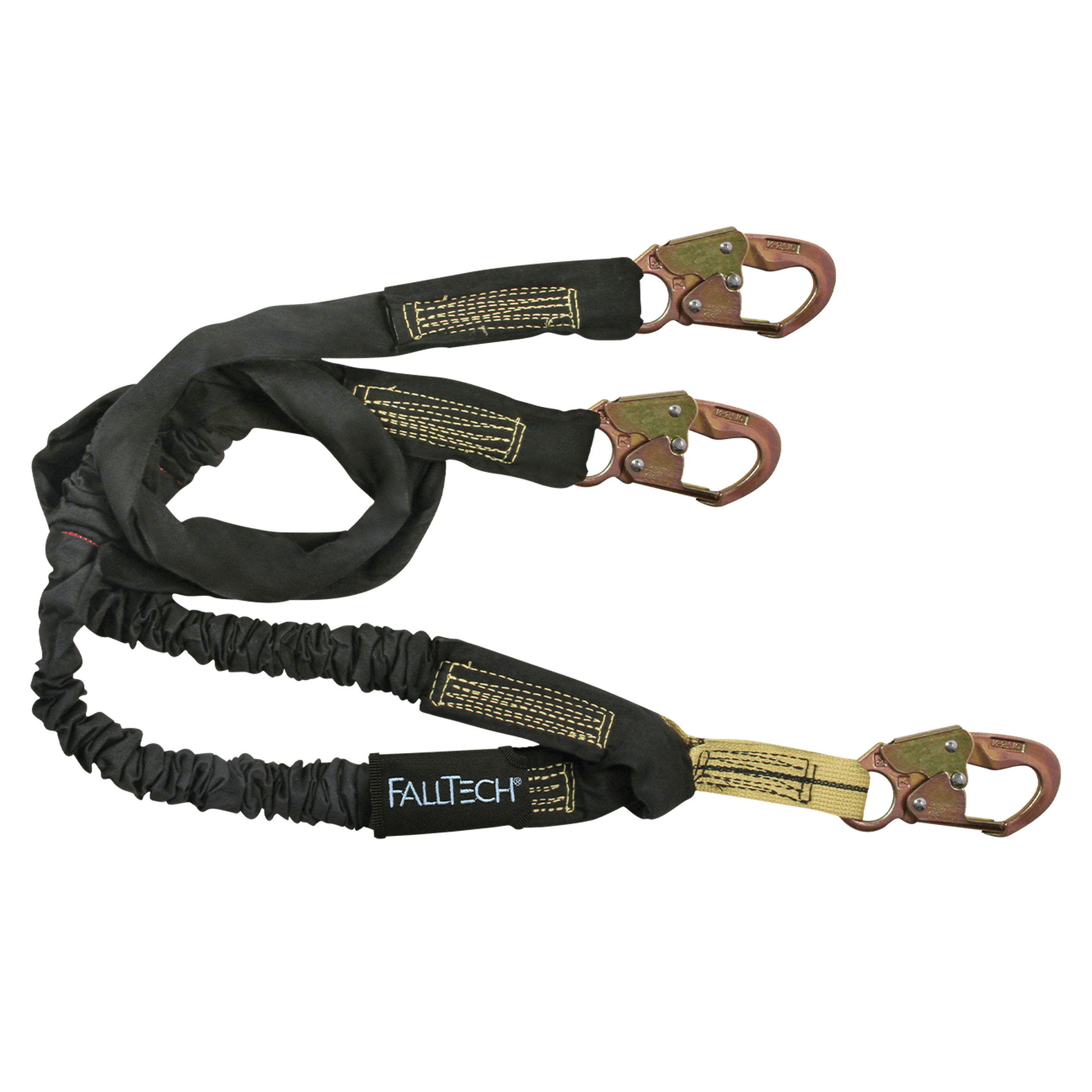 FallTech 8243Y 6' WeldTech® Nomex® Energy Absorbing Lanyard, Double-leg with Steel Snap Hooks (each)