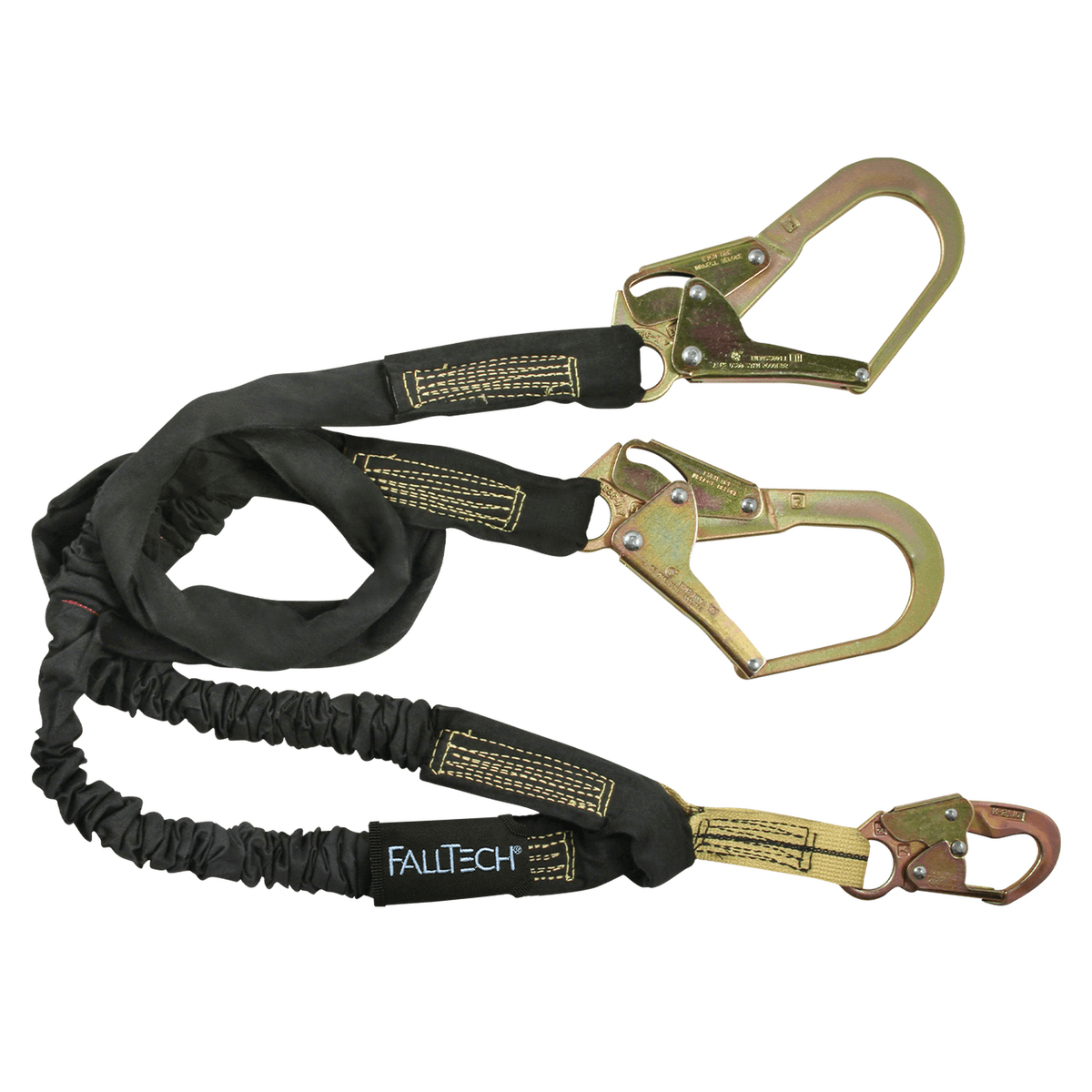 FallTech 8243Y3 6' WeldTech® Nomex® Energy Absorbing Lanyard, Double-leg with Steel Rebar Hooks (each)