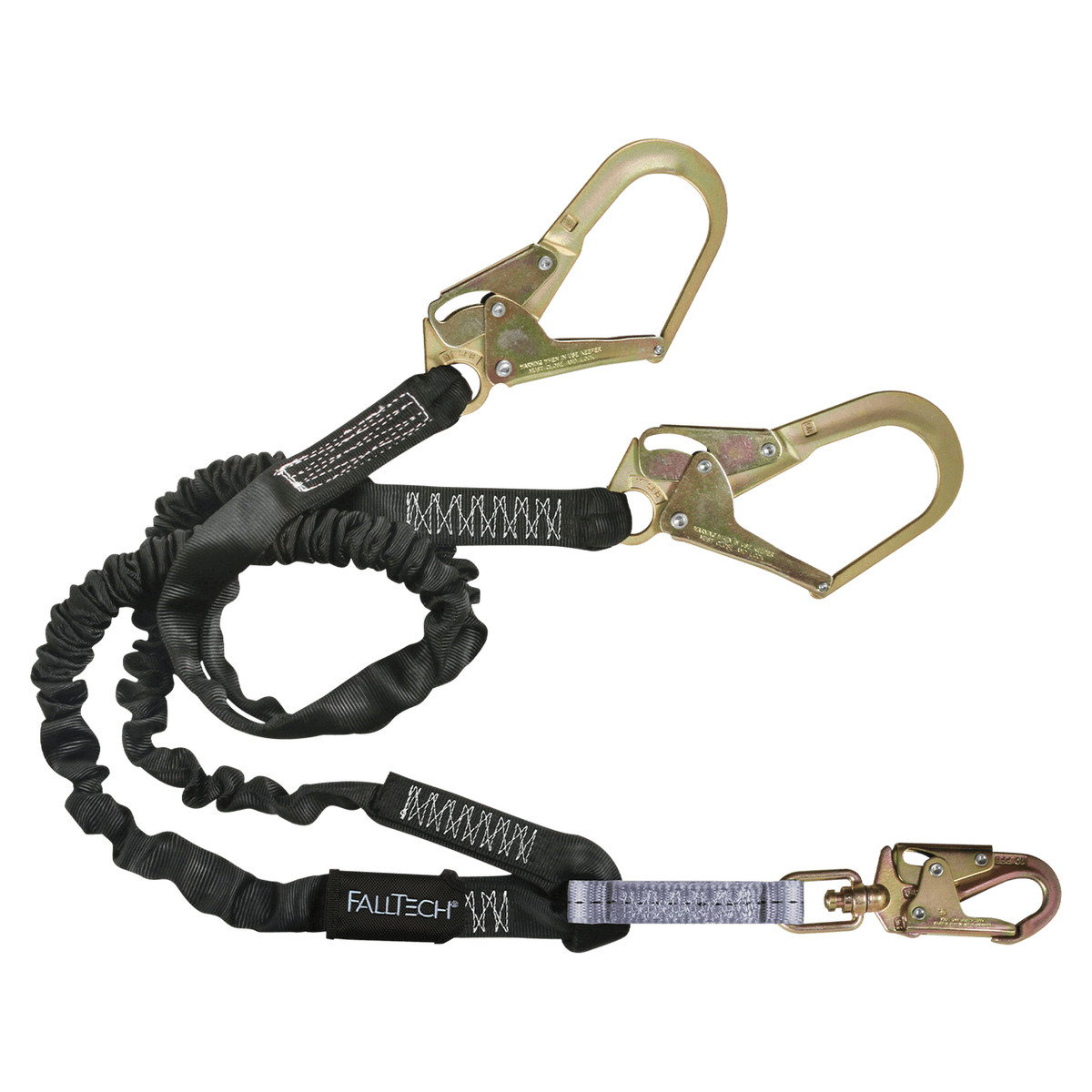 FallTech 8246Y3 6' Heavyweight® Energy Absorbing Lanyard, Double-leg with Steel Connectors (each)