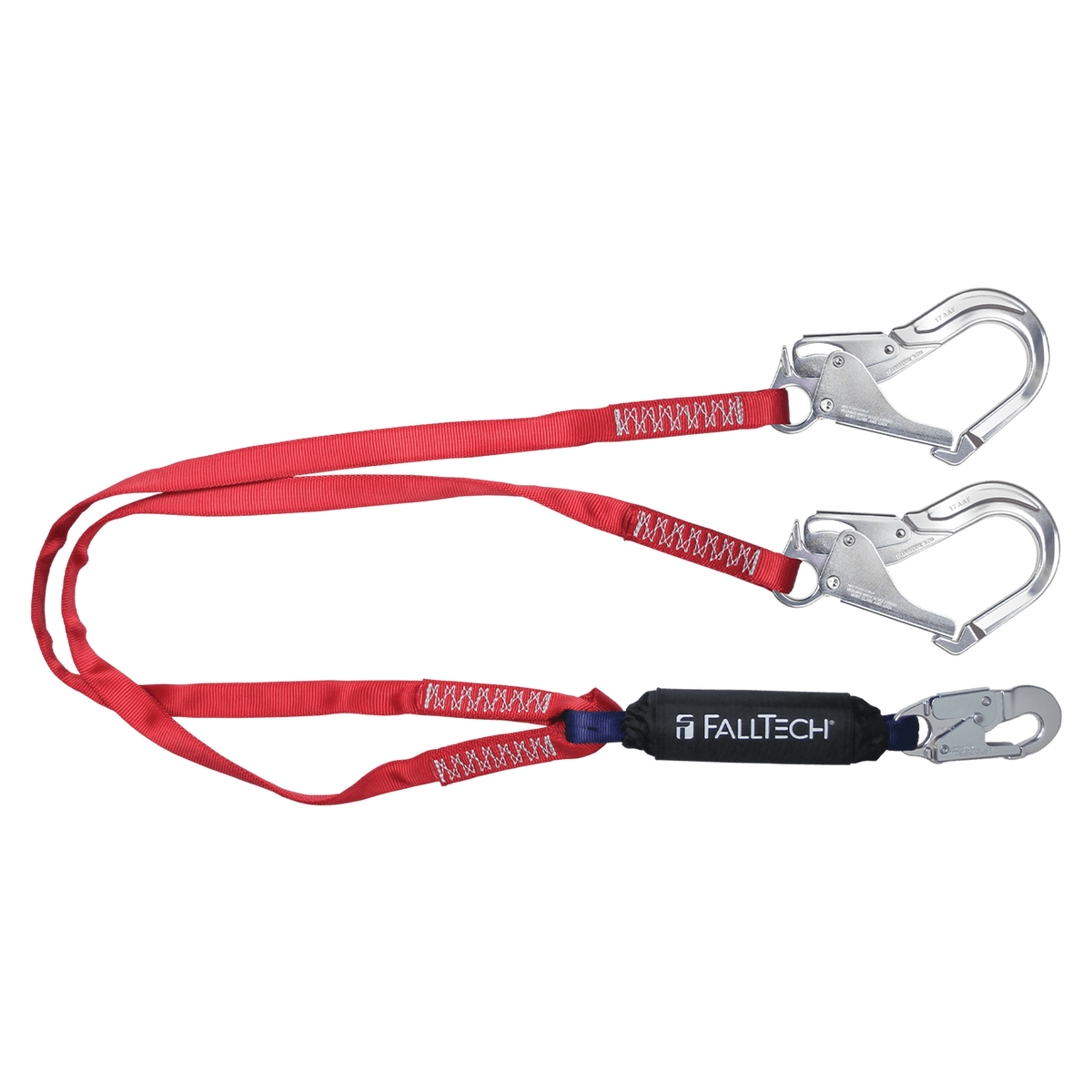 FallTech 8247BY3A 6' Ironman® 12' free fall Energy Absorbing Lanyard, Double-leg with Aluminum Connectors (each)