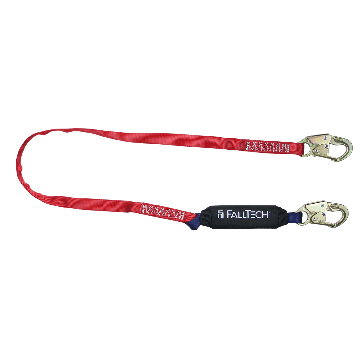 FallTech 8247B 6' Ironman® 12' free fall Energy Absorbing Lanyard, Single-leg with Steel Snap Hooks (each)