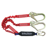 FallTech 8247EY3 6' Ironman® 12' free fall Elasticated Energy Absorbing Lanyard, Double-leg with Steel Connectors (each)