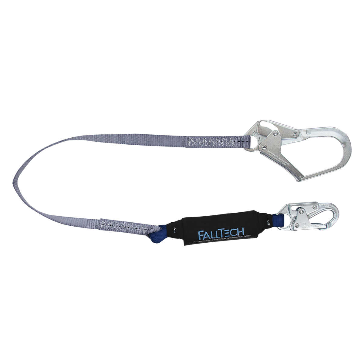 FallTech 82543 4' ViewPack® Energy Absorbing Lanyard, Single-leg with Steel Connectors (each)