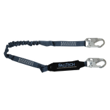 FallTech 8256EL 4½' to 6' ViewPack® Elastic Energy Absorbing Lanyard, Single-leg with Steel Snap Hooks (each)