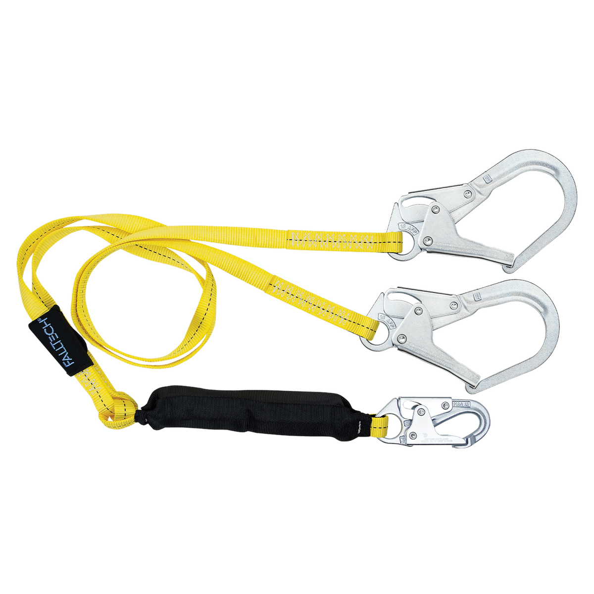 FallTech 8256LTY3 6' Soft Pack FT Basic® Energy Absorbing Lanyard, Double-leg with Steel Connectors (each)