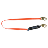 FallTech 8256PC 6' ViewPack® Urethane Coated Energy Absorbing Lanyard, Single-leg with Steel Snap Hooks (each)