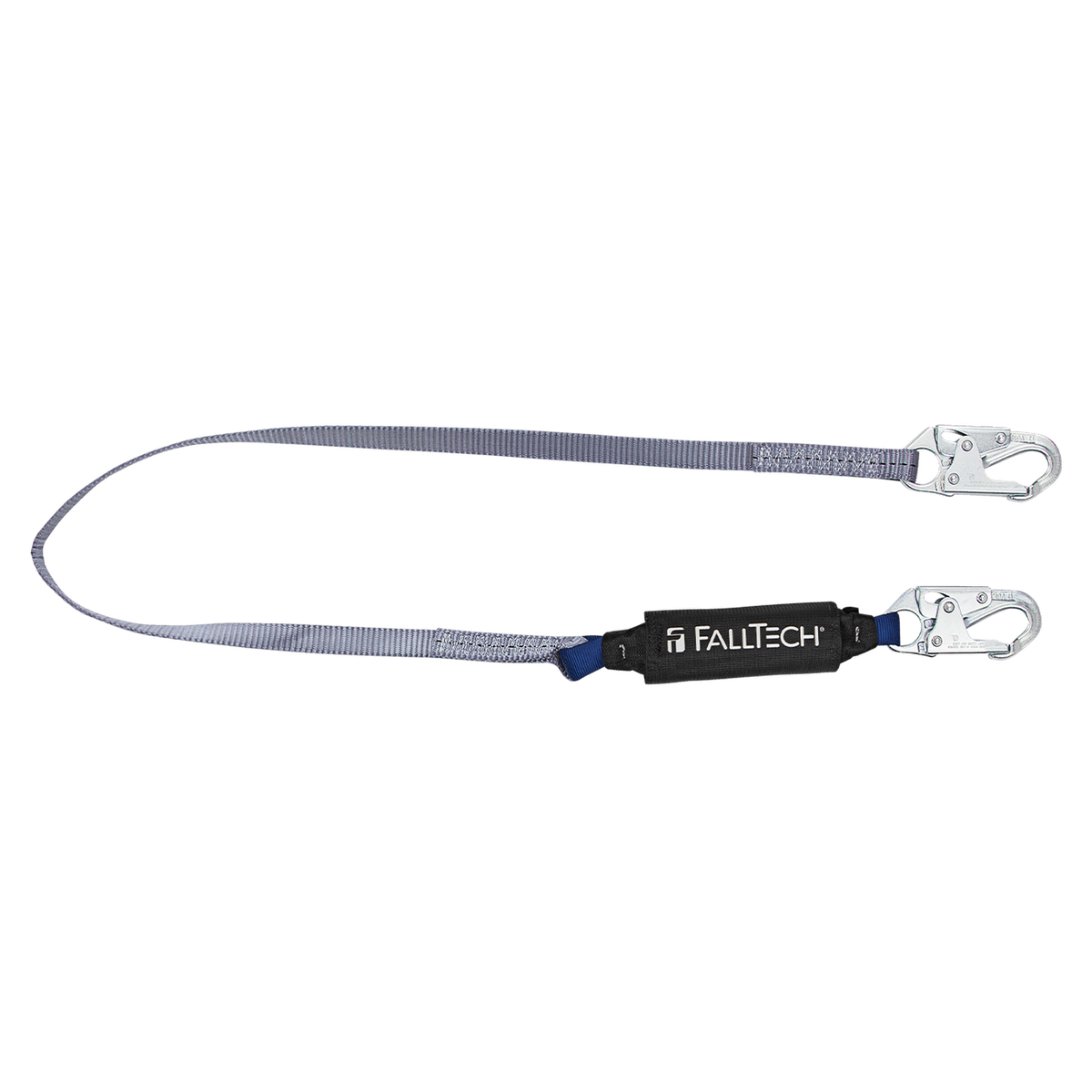 FallTech 8256 6' ViewPack® Energy Absorbing Lanyard, Single-leg with Steel Snap Hooks (each)