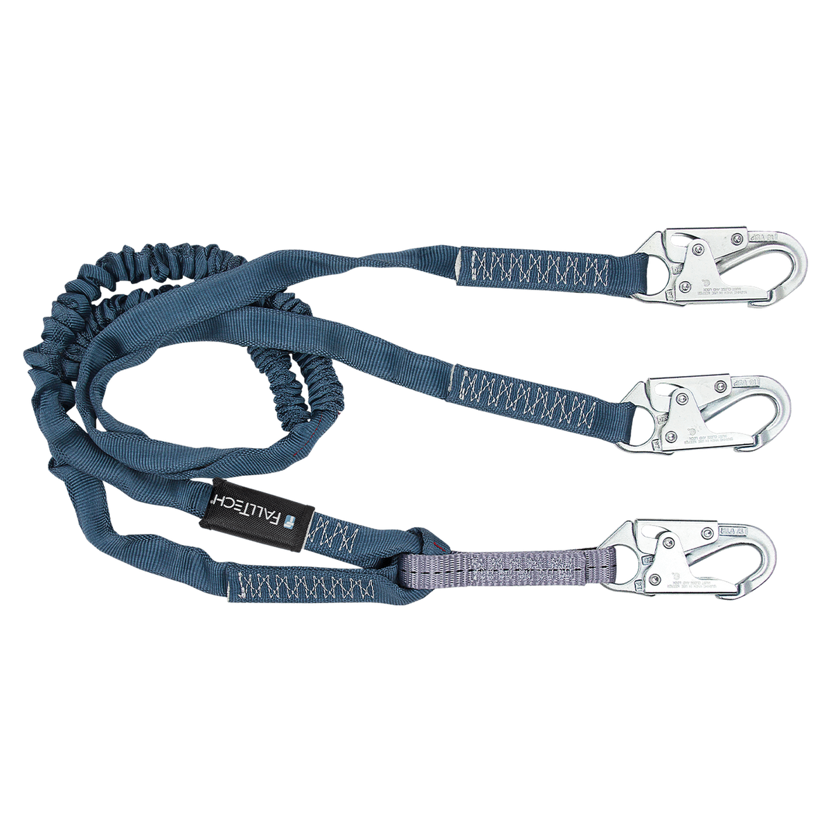 FallTech 8259Y 6' Internal Energy Absorbing Lanyard, Double-leg with Steel Snap Hooks (each)