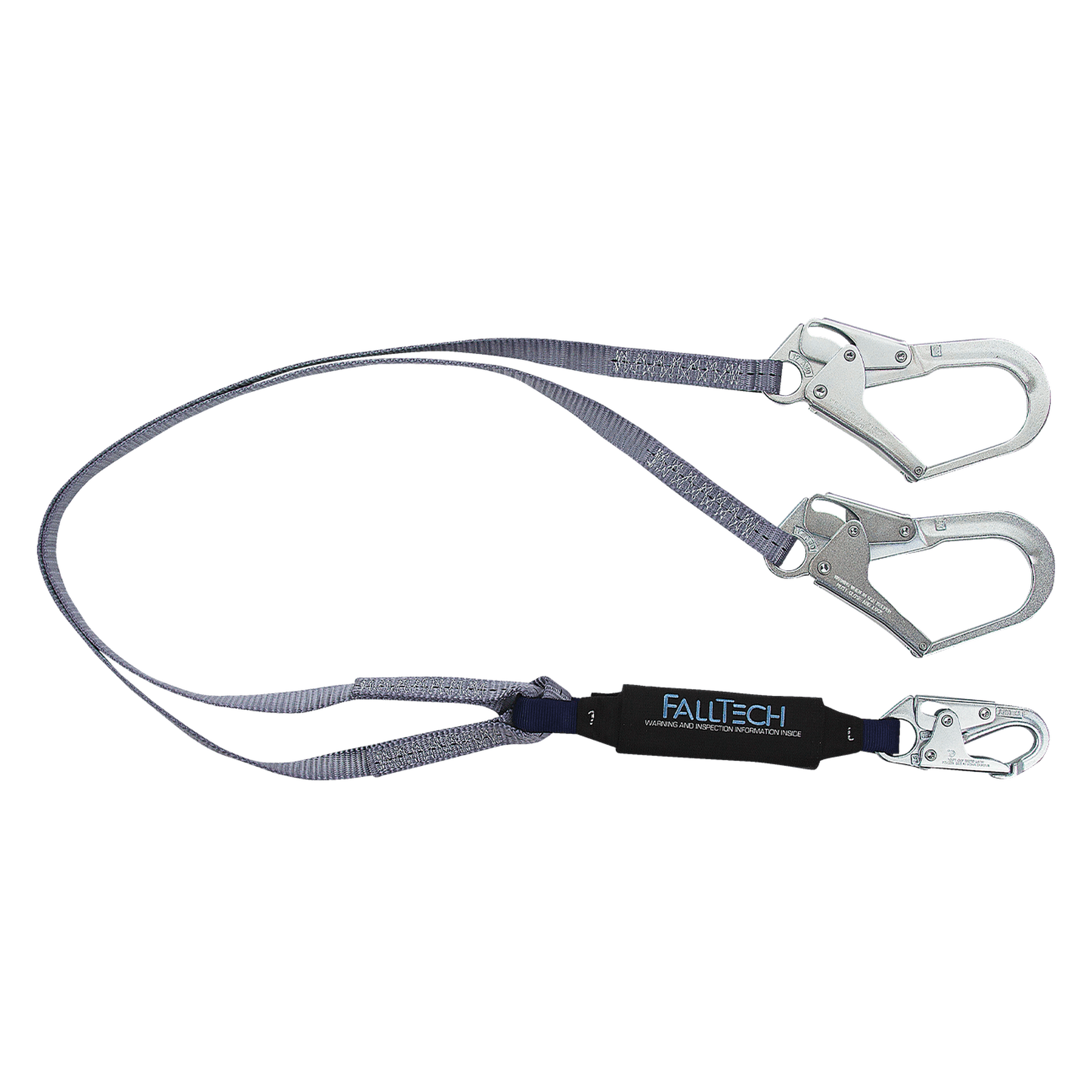 FallTech 826073 6' ViewPack® Energy Absorbing Lanyard, Double-leg with Steel Connectors (each)