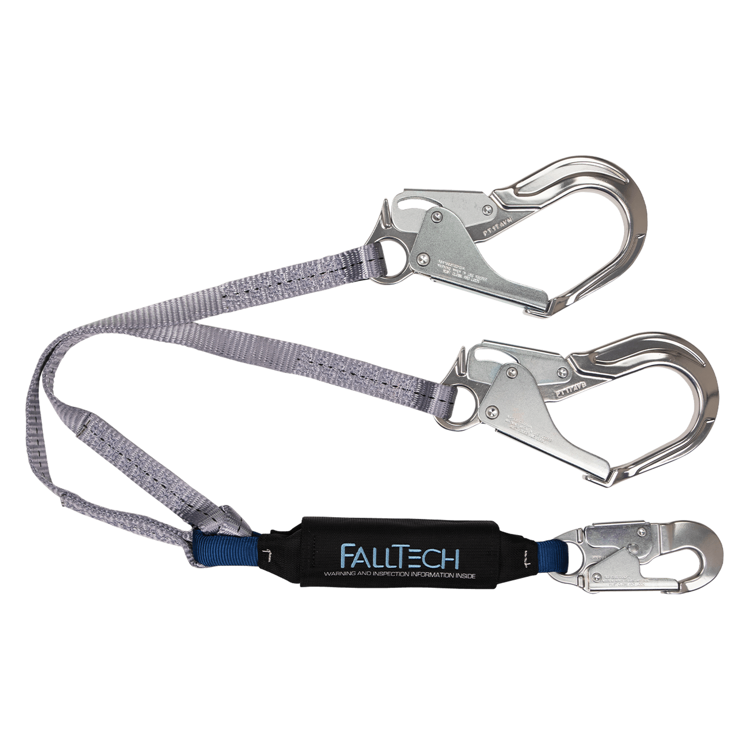 FallTech 8260734A 4' ViewPack® Energy Absorbing Lanyard, Double-leg with Aluminum Connectors (each)