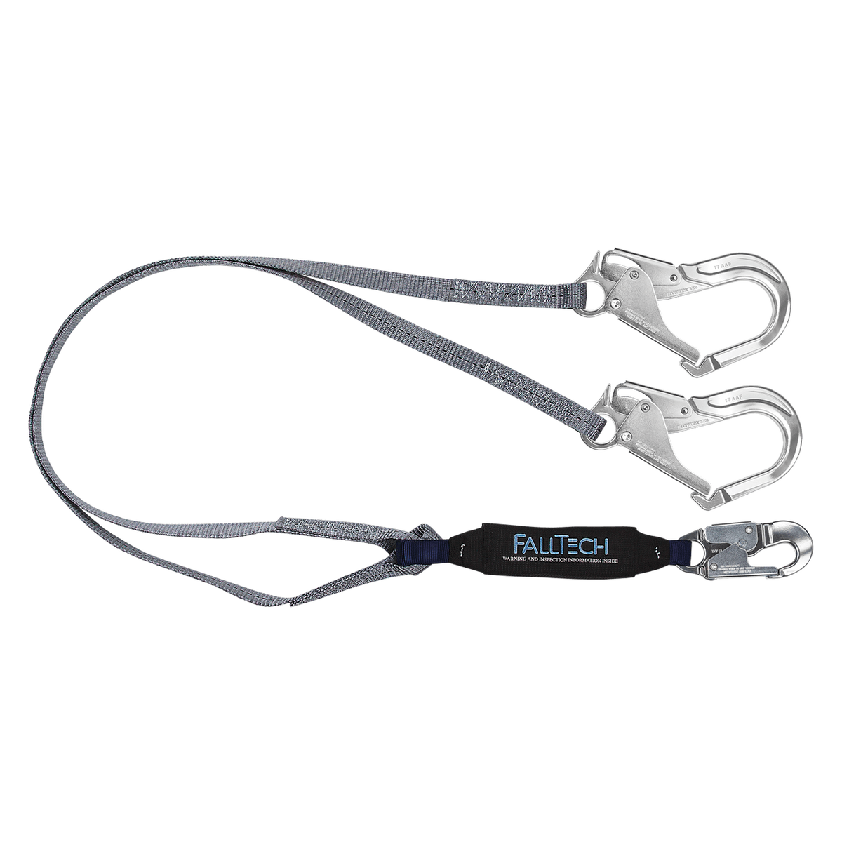 FallTech 826073A 6' ViewPack® Energy Absorbing Lanyard, Double-leg with Aluminum Connectors (each)