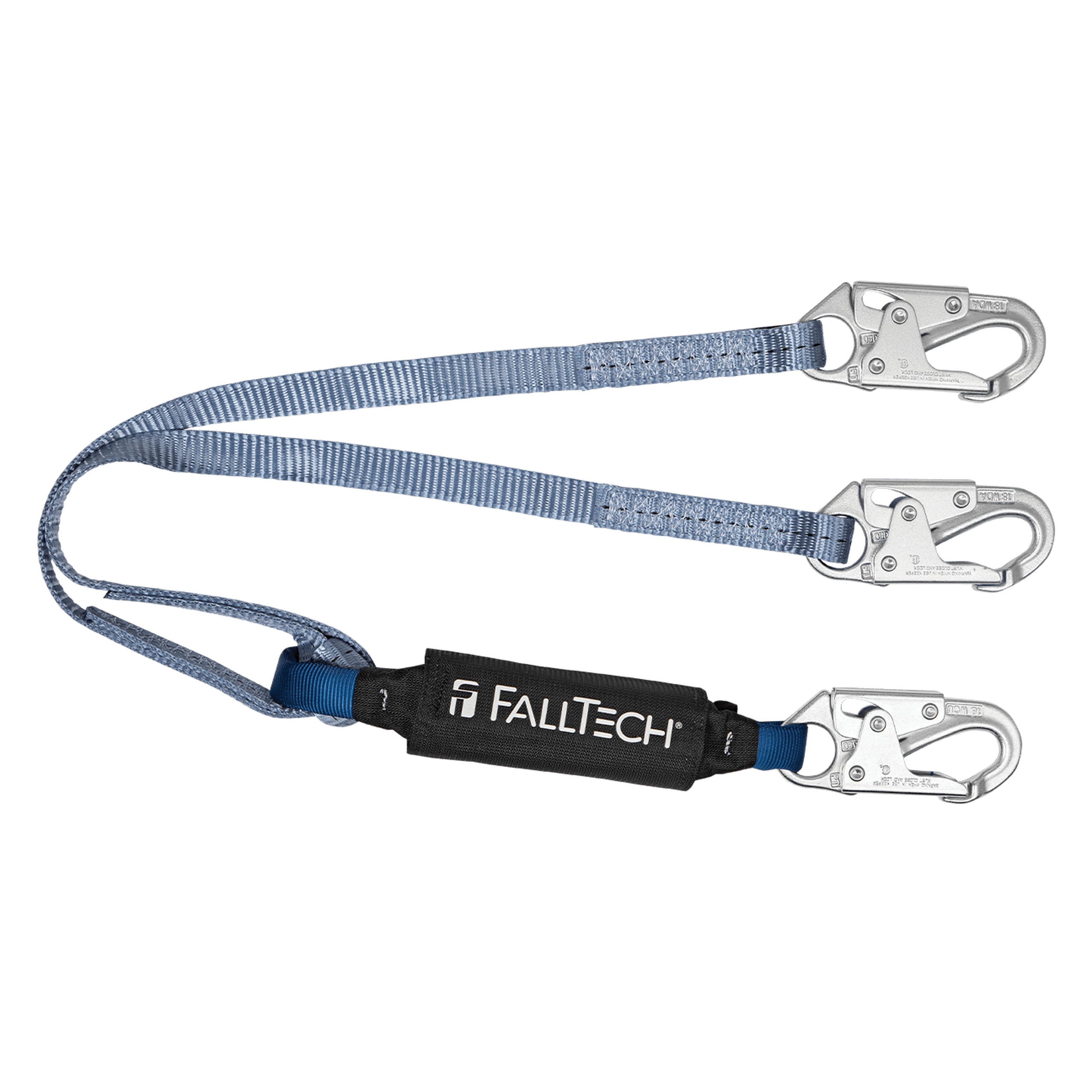 FallTech 826084 4' ViewPack® Energy Absorbing Lanyard, Double-leg with Steel Snap Hooks (each)