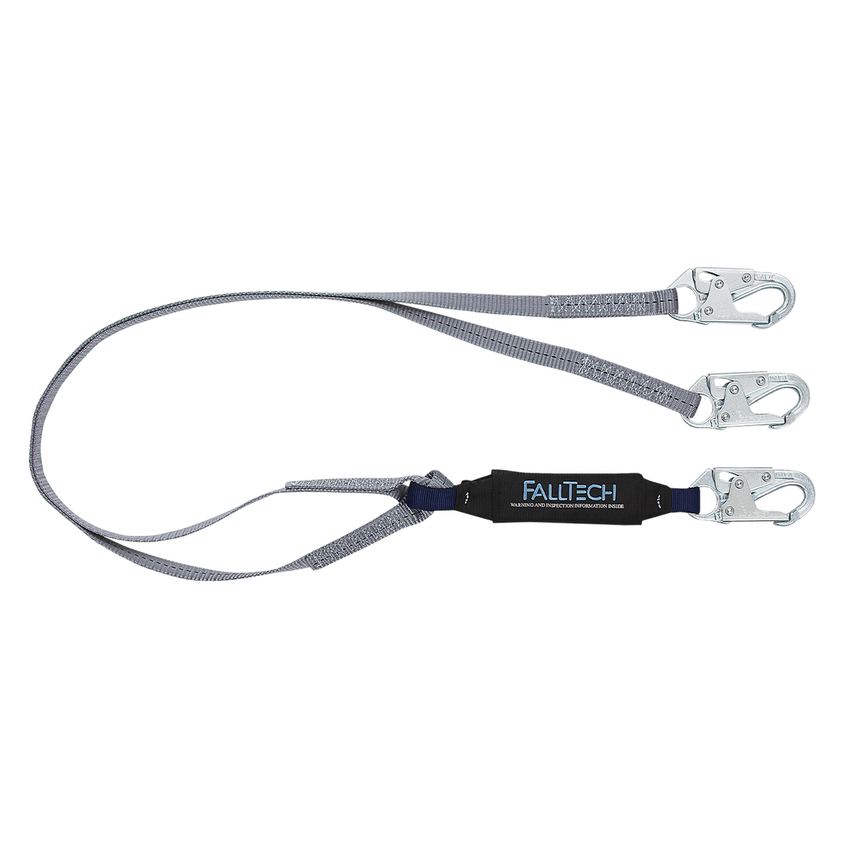 FallTech 82608 6' ViewPack® Energy Absorbing Lanyard, Double-leg with Steel Snap Hooks (each)