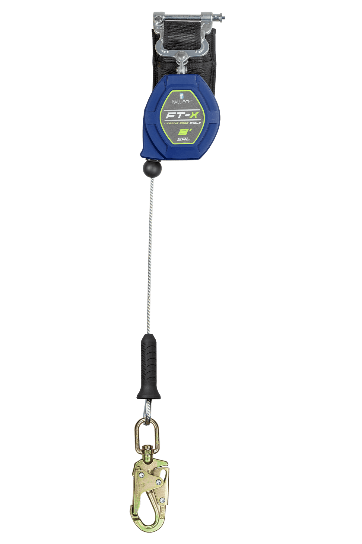 Falltech 82808SP2 8' FT-X™ Cable Class 2 Leading Edge Personal SRL, Single-leg, Steel Swivel Snap Hook