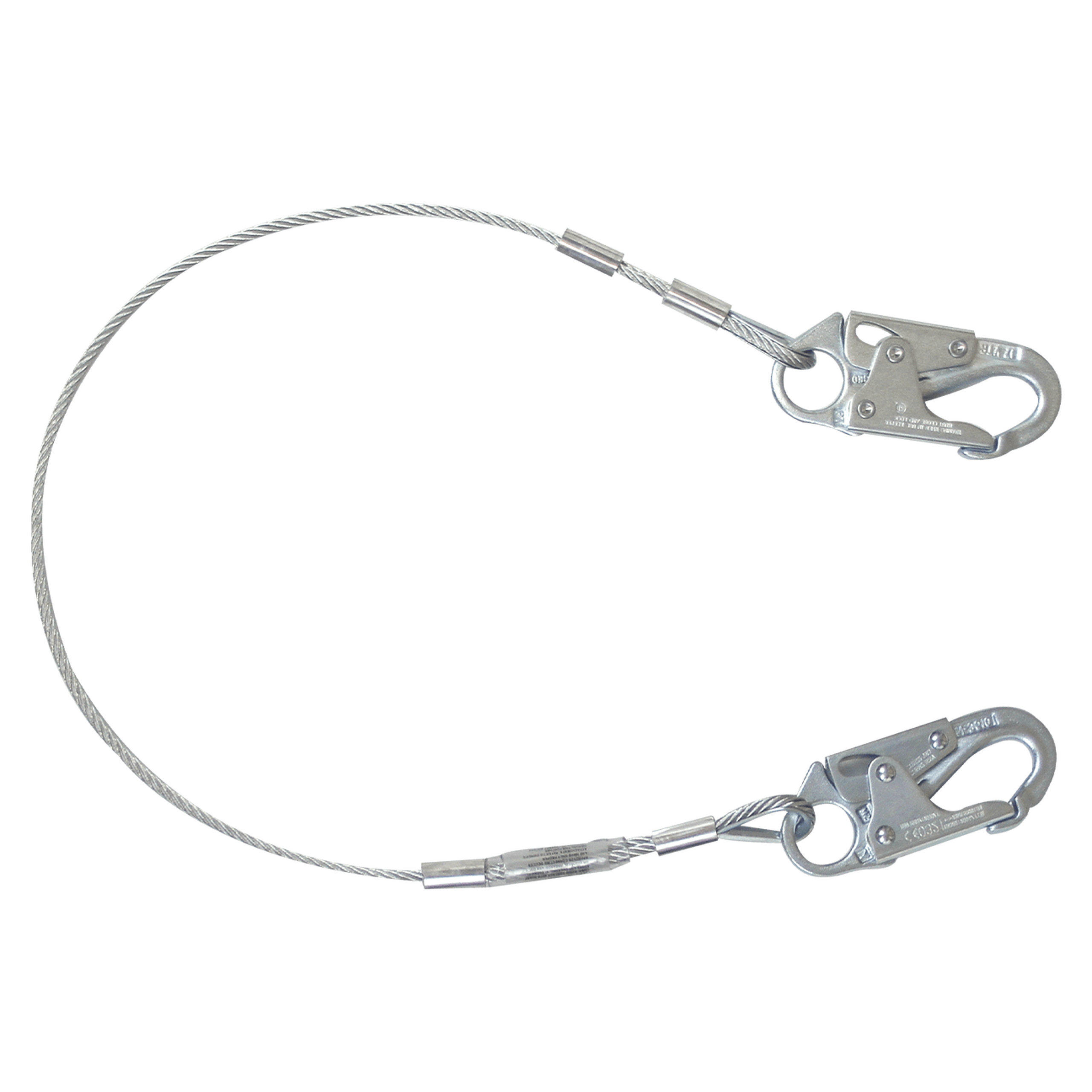 FallTech 830636 3' Cable Restraint Lanyard, Fixed-length with Steel Snap Hooks (each)