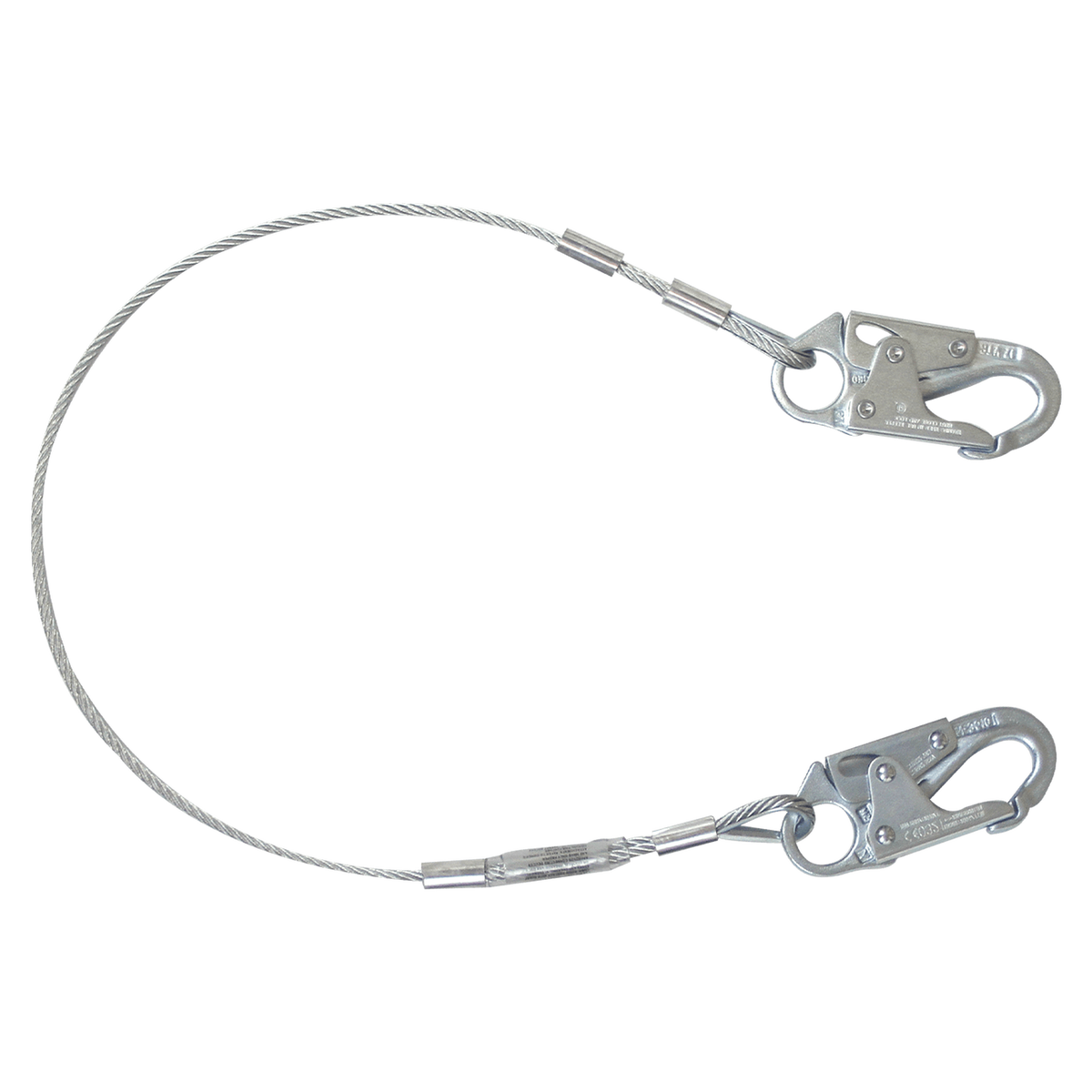 FallTech 83064 4' Cable Restraint Lanyard, Fixed-length with Steel Snap Hooks (each)