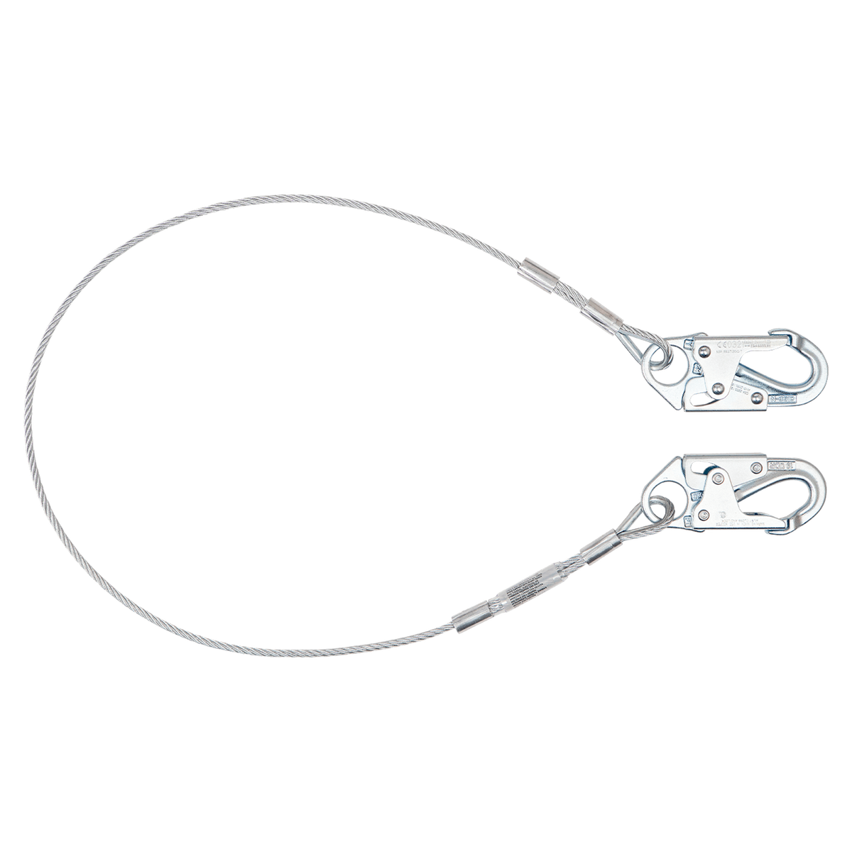 FallTech 83065 5' Cable Restraint Lanyard, Fixed-length with Steel Snap Hooks (each)