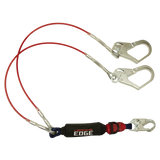 FallTech 8354LEY3D 6' Leading Edge Cable Energy Absorbing Lanyard, Double-leg with SRL D-ring (each)