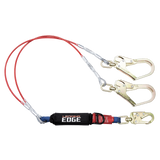 FallTech 8354LEYSS3D 6' Leading Edge Cable Energy Absorbing Lanyard, Double-leg with Swivel Connectors and SRL D-ring (each)