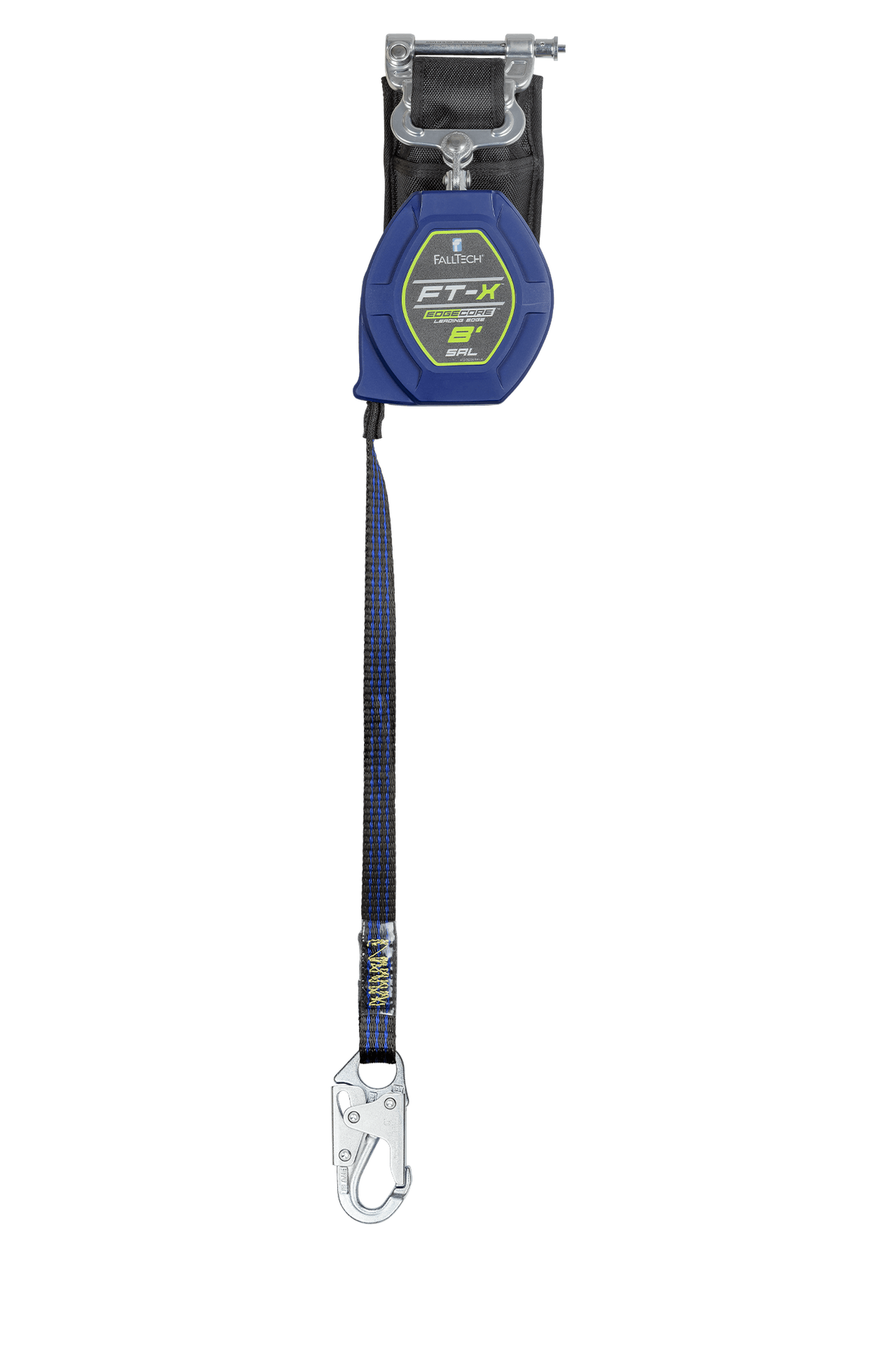 FallTech 84108SP1 8' FT-X™ EdgeCore™ Class 2 Leading Edge Personal SRL, Single-leg with Steel Snap Hook (each)