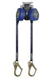 FallTech 84108TP0 8' FT-X™ EdgeCore™ Class 2 Leading Edge Personal SRL, Twin-leg with Steel Mini Rebar Hooks (each)
