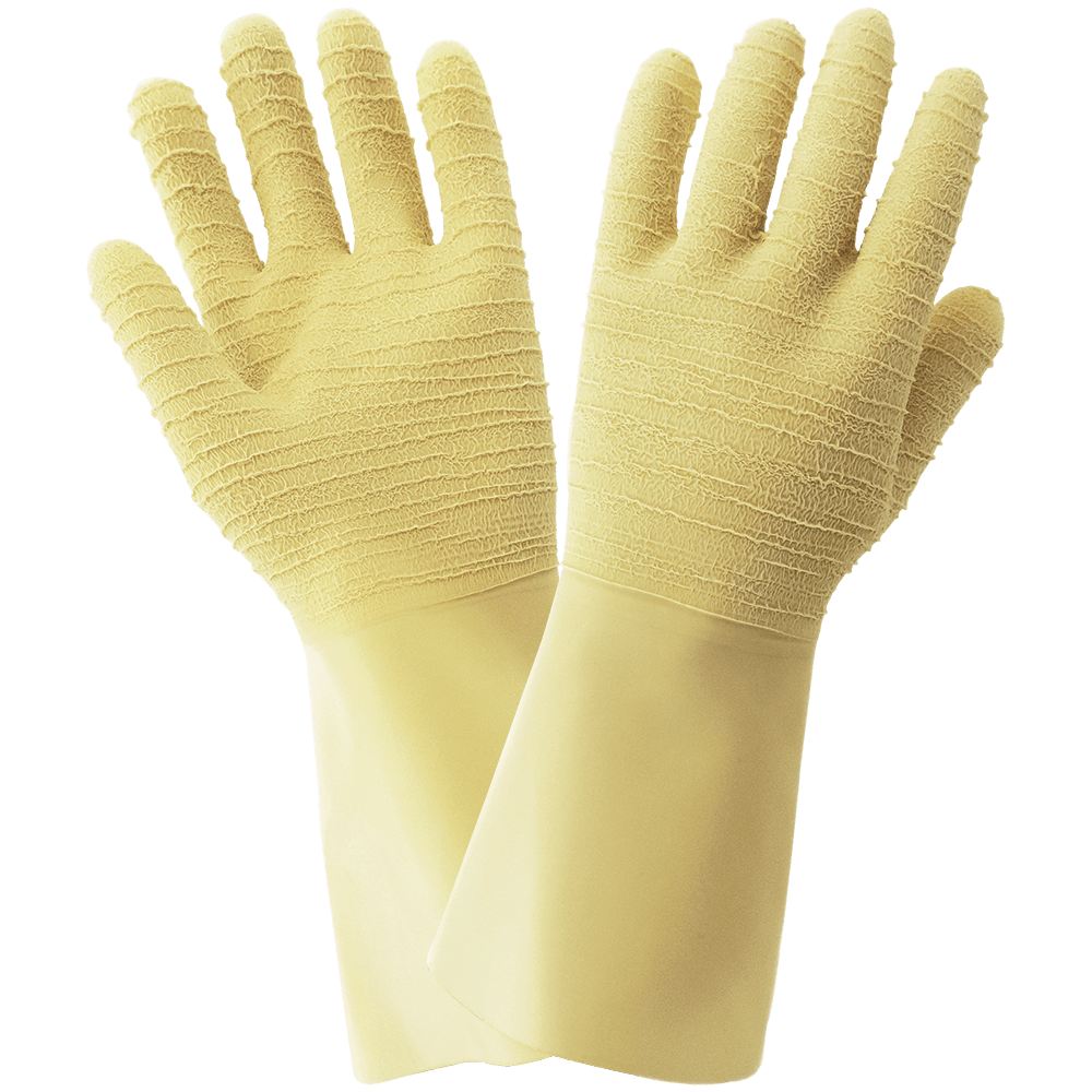 Global Glove & Safety 190ETC FrogWear® Wrinkle Patterned 22 Mil Unlined Natural Rubber Latex Unsupported Gloves, 13 Inch