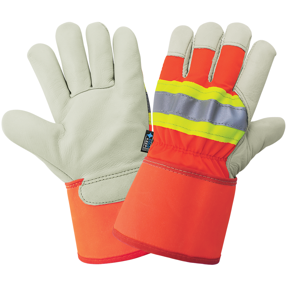 Global Glove & Safety 2950HV High Visibility Standard Grade Cowhide Leather Insulated
