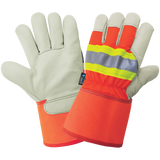 Global Glove & Safety 2950HV High Visibility Standard Grade Cowhide Leather Insulated