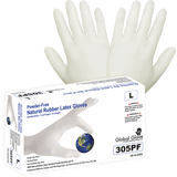 Global Glove & Safety 305PF Natural Rubber Latex, Powder Free, Industrial Grade, Natural Color, 5 Mil, Textured Fingertips, 9.5 Inch (case of 1,000)